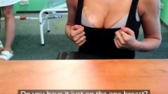 Fake Hospital Busty Suggestive Patient Has Her Massive Tits Oiled And Examine