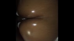 Oiled Up Booty – Fat Moans As She Creams On Massive Ebony Cock