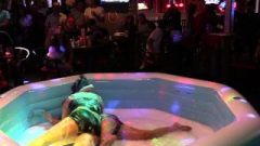 Sexy Chick On Chick Oil Wrestling